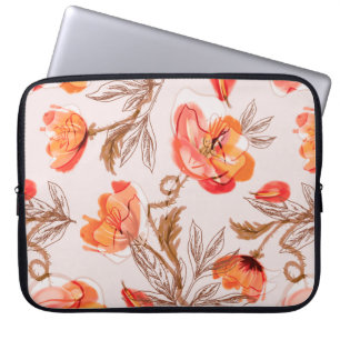 Housse Pour Ordinateur Portable Pépites Fleurs Motif sans couture sur un backgr be