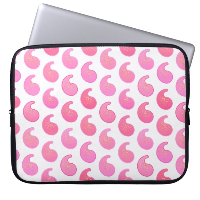 Housse Pour Ordinateur Portable Peppermenthe rose cachemire sur blanc (Devant)