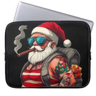 Housse Pour Ordinateur Portable Père Noël de Noël tatoué Street Rebel