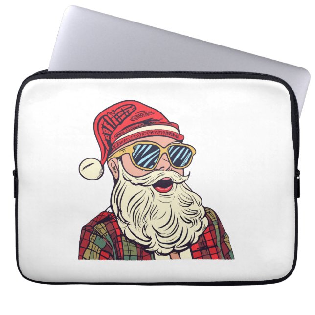 Housse Pour Ordinateur Portable Père Noël - Drôle (Devant)