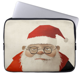 Housse Pour Ordinateur Portable Père Noël fatigué