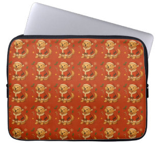Housse Pour Ordinateur Portable Père Noël Labrador Retriever Chien Noël Mignon