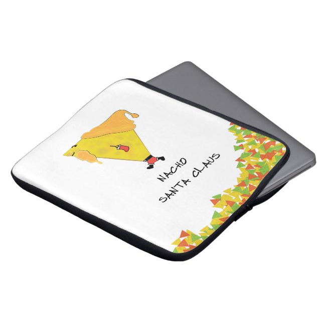 Housse Pour Ordinateur Portable Père Noël Nacho avec chips (Devant haut)