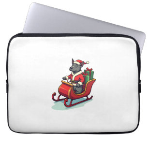 Housse Pour Ordinateur Portable Père Noël Pitbull Ride