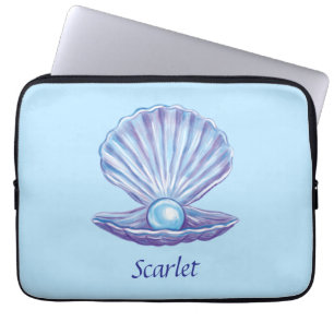 Housse Pour Ordinateur Portable Perle personnalisable de l'océan (bleu)