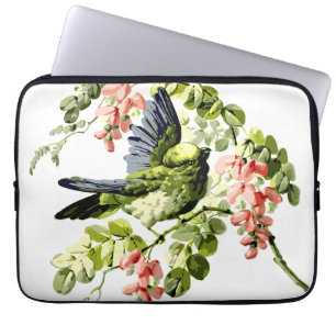 Housse Pour Ordinateur Portable Perroquet jeune et charmant dans un arbre en fleur