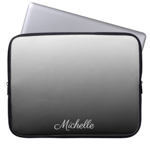 Housse Pour Ordinateur Portable Personalised gradient ombre black shades of grey