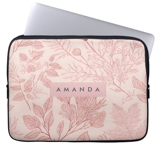 Housse Pour Ordinateur Portable Personalized Blush Botanical Floral Design (Devant)