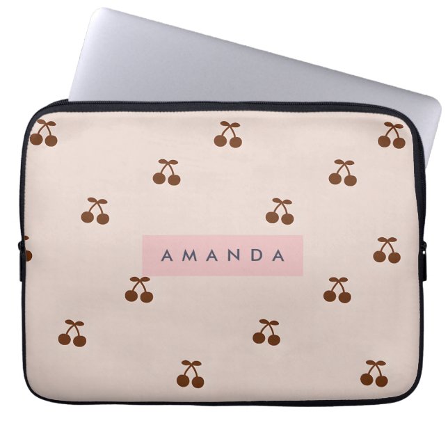 Housse Pour Ordinateur Portable Personalized Brown Cherry Pattern  (Devant)