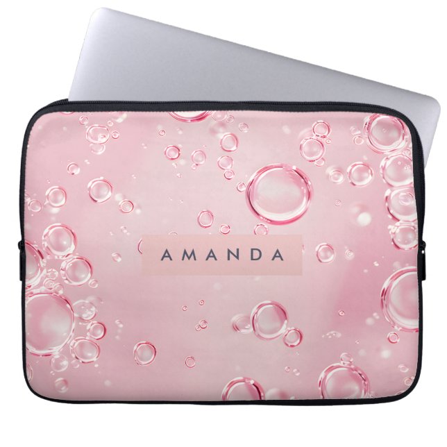Housse Pour Ordinateur Portable Personalized Elegant Pink Bubble Aesthetic (Devant)