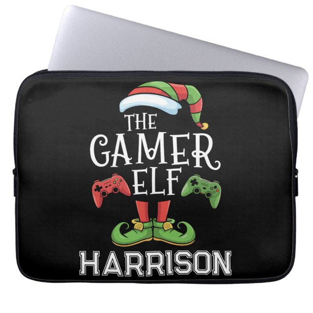 Housse Pour Ordinateur Portable Personalized Gamer Elf Christmas Video Gaming  (Devant)