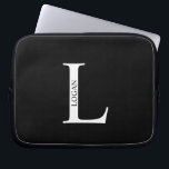 Housse Pour Ordinateur Portable Personalized Monogram and Name Laptop Sleeve<br><div class="desc">Personalized Monogram and Name Gifts
featuring personalized monogram and name in classic serif font style.</div>