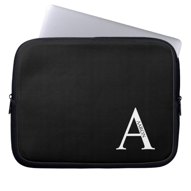 Housse Pour Ordinateur Portable Personalized Monogram and Name Laptop Sleeve (Devant)