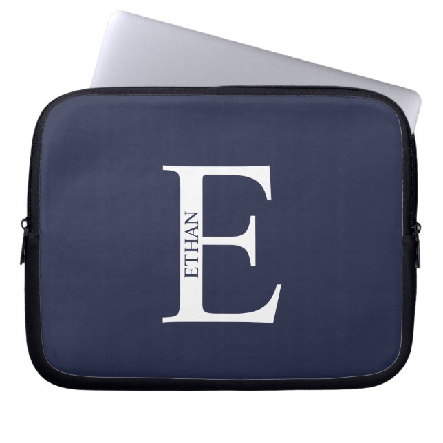 Housse Pour Ordinateur Portable Personalized Monogram and Name Laptop Sleeve (Devant)