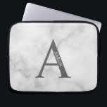 Housse Pour Ordinateur Portable Personalized Monogram and Name Laptop Sleeve<br><div class="desc">Personalized Monogram and Name Gifts
featuring personalized monogram and name in classic serif font style.</div>