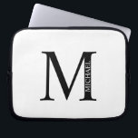 Housse Pour Ordinateur Portable Personalized Monogram and Name Laptop Sleeve<br><div class="desc">Personalized Monogram and Name Gifts
featuring personalized monogram and name in classic serif font style.</div>