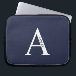 Housse Pour Ordinateur Portable Personalized Monogram and Name Laptop Sleeve<br><div class="desc">Personalized Monogram and Name Gifts
featuring personalized monogram and name in classic serif font style.</div>