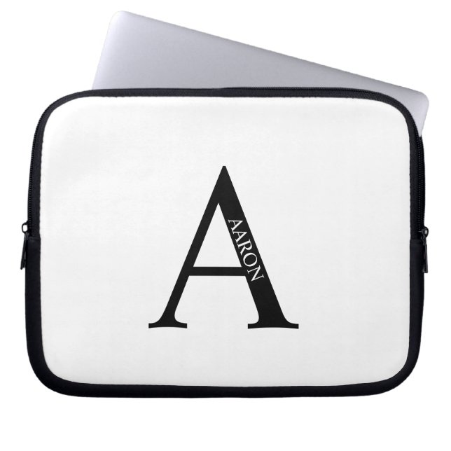 Housse Pour Ordinateur Portable Personalized Monogram and Name Laptop Sleeve (Devant)