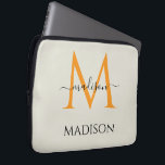 Housse Pour Ordinateur Portable Personalized Monogram & Name<br><div class="desc">Protect your device in style with a custom laptop sleeve featuring an elegant monogram and personalized name. Designed for both function and fashion, this sleek sleeve offers a snug fit to guard against scratches, dust, and everyday bumps. The refined monogram design adds a professional yet personal touch, making it ideal...</div>