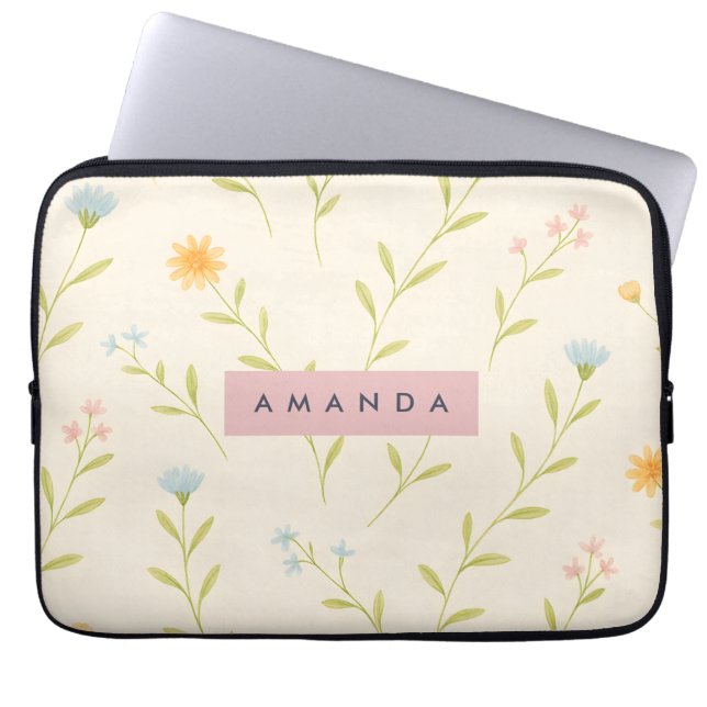 Housse Pour Ordinateur Portable Personalized Pastel Meadow Wildflower (Devant)