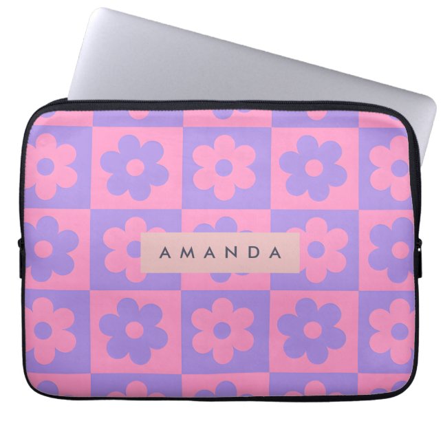 Housse Pour Ordinateur Portable Personalized Pink and Purple Flower  (Devant)