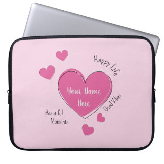 Housse Pour Ordinateur Portable Personalized Pink Hearts Laptop Case