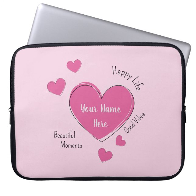 Housse Pour Ordinateur Portable Personalized Pink Hearts Laptop Case (Devant)