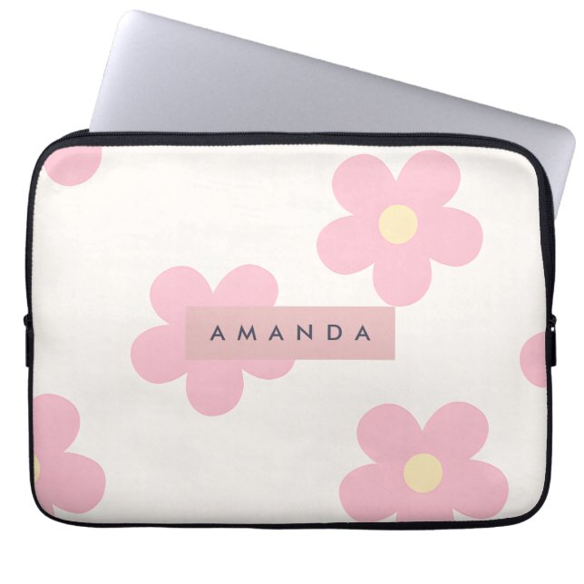Housse Pour Ordinateur Portable Personalized Retro Pink Daisy Flower (Devant)