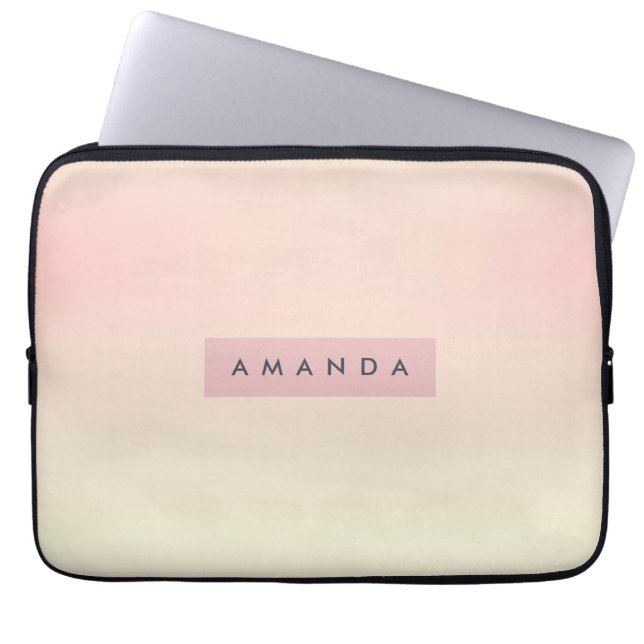 Housse Pour Ordinateur Portable Personalized Soft Pastel Blush Gradient (Devant)