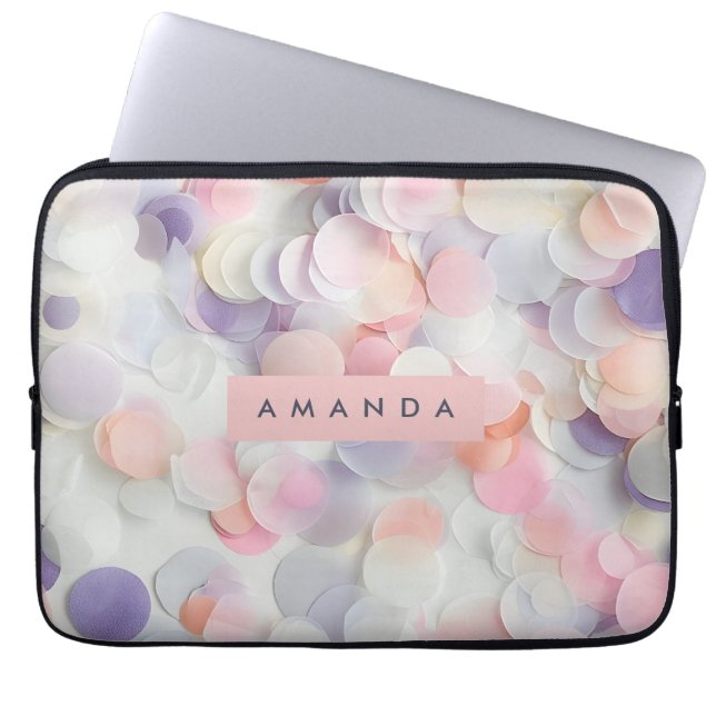 Housse Pour Ordinateur Portable Personalized Soft Pastel Confetti Design (Devant)