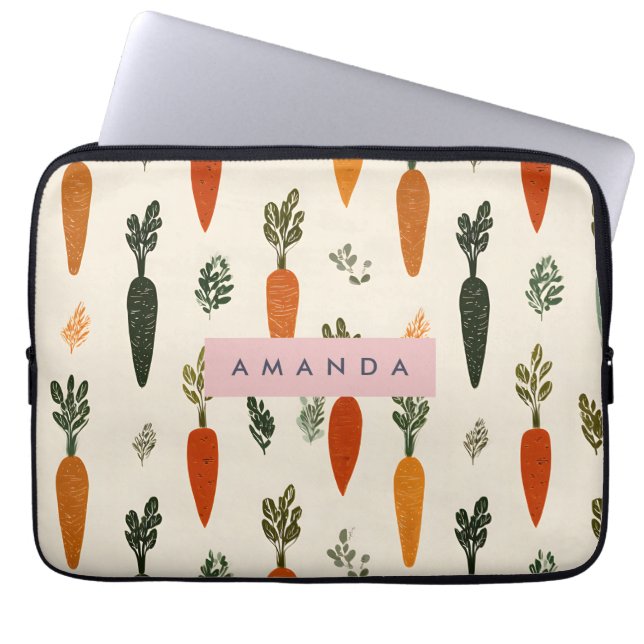 Housse Pour Ordinateur Portable Personalized Whimsical Carrot Patch Rustic (Devant)