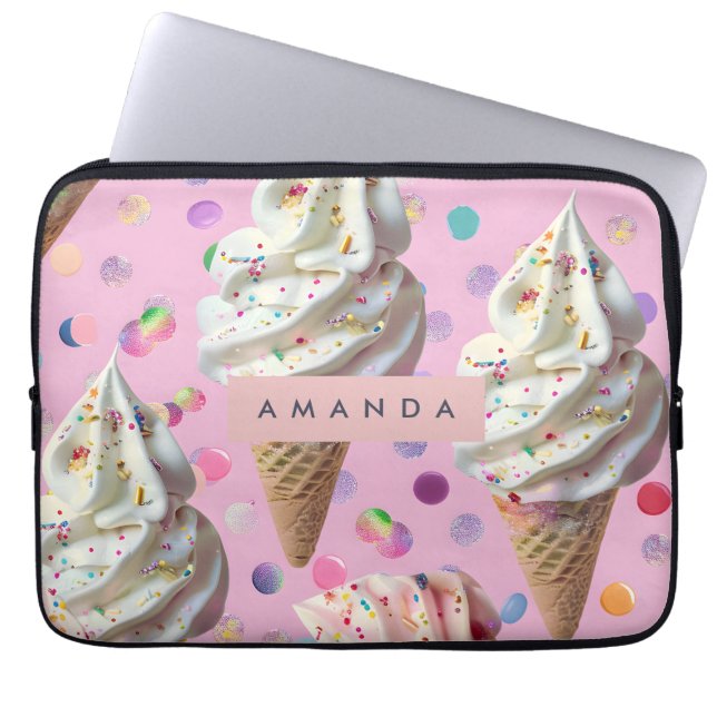 Housse Pour Ordinateur Portable Personalized  Whimsical Pastel Ice Cream Dream  (Devant)