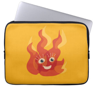 Housse Pour Ordinateur Portable Personnage de dessin animé heureux de flamme