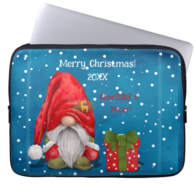 Housse Pour Ordinateur Portable Personnalisable Père Noël (Devant)