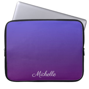 Housse Pour Ordinateur Portable Personnalisé bleu et violet ombre
