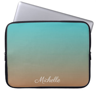 Housse Pour Ordinateur Portable Personnalisé brun et bleu ombre