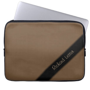 Housse Pour Ordinateur Portable Personnalisé Brun Uni