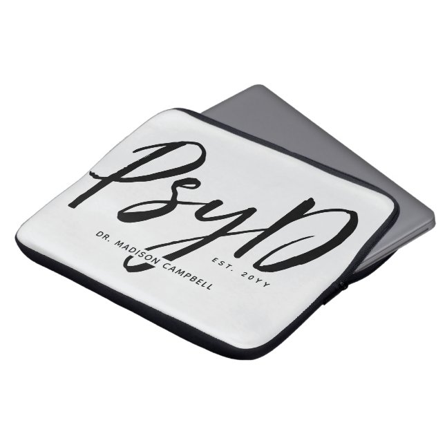 Housse Pour Ordinateur Portable Personnalisé Elegant PsyD Docteur en Psychologie (Devant haut)