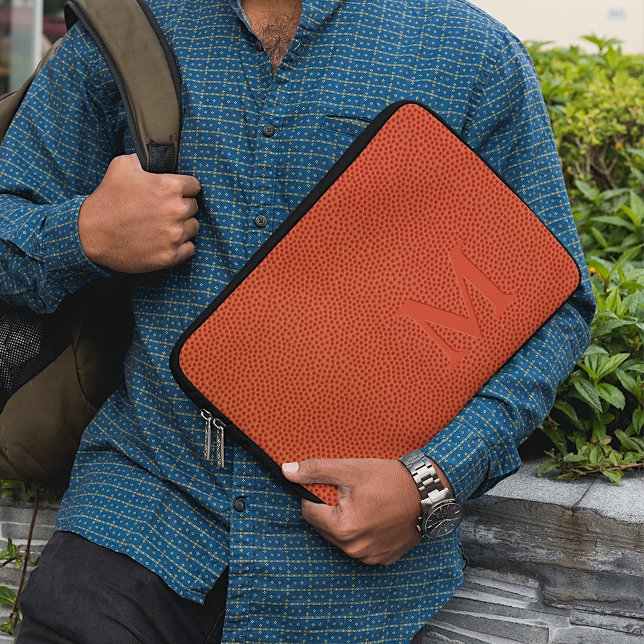 Housse Pour Ordinateur Portable Personnalisé Faux Basketball Peau cuir (Créateur téléchargé)
