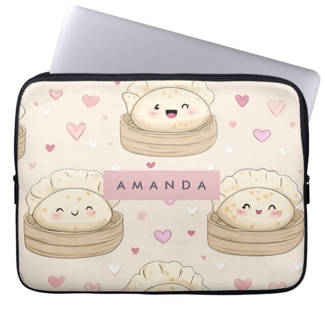 Housse Pour Ordinateur Portable Personnalisé Kawaii Pastel Dumpling Motif (Devant)