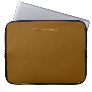 Housse Pour Ordinateur Portable Personnaliser avec les initiales du nom Marron