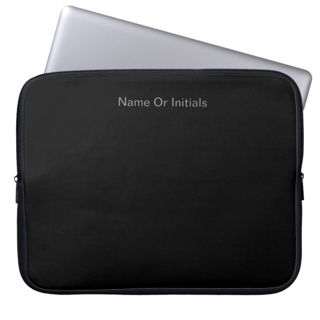 Housse Pour Ordinateur Portable Personnaliser avec nom noir   (Devant)