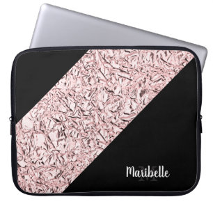 Housse Pour Ordinateur Portable Personnaliser Blused Rose Gold Faux Foil