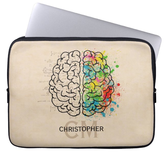 Housse Pour Ordinateur Portable Personnaliser Le Cerveau Humain Gauche Et Droite (Devant)