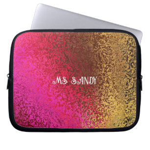 Housse Pour Ordinateur Portable Personnaliser les nuances de nom en violet et en o