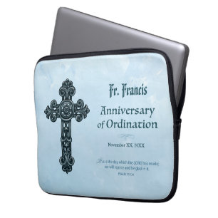Housse Pour Ordinateur Portable Personnaliser, Ordination Anniversaire Prêtre, Cro