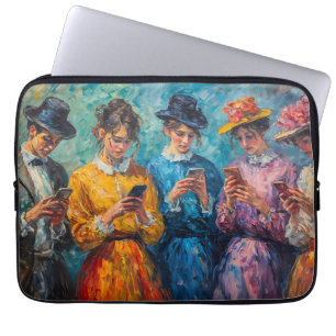 Housse Pour Ordinateur Portable Personnes du 19e siècle utilisant des smartphones