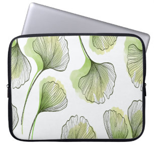 Housse Pour Ordinateur Portable Pétales verts