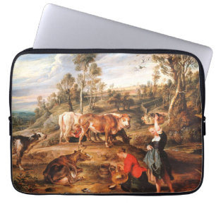 Housse Pour Ordinateur Portable Peter Paul Rubens Milkmaips avec du bétail sur une