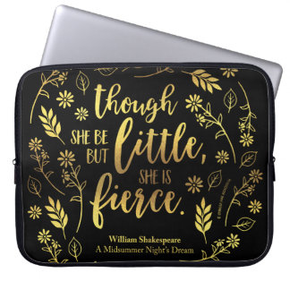 Housse Pour Ordinateur Portable Petit Mais Fierce William Shakespeare Gold Floral